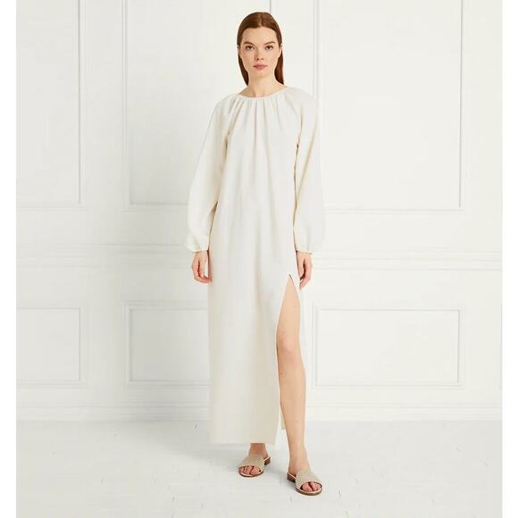 HILL HOUSE Simone Coconut Milk LS Maxi Dress M - NWT - Picture 1 of 4